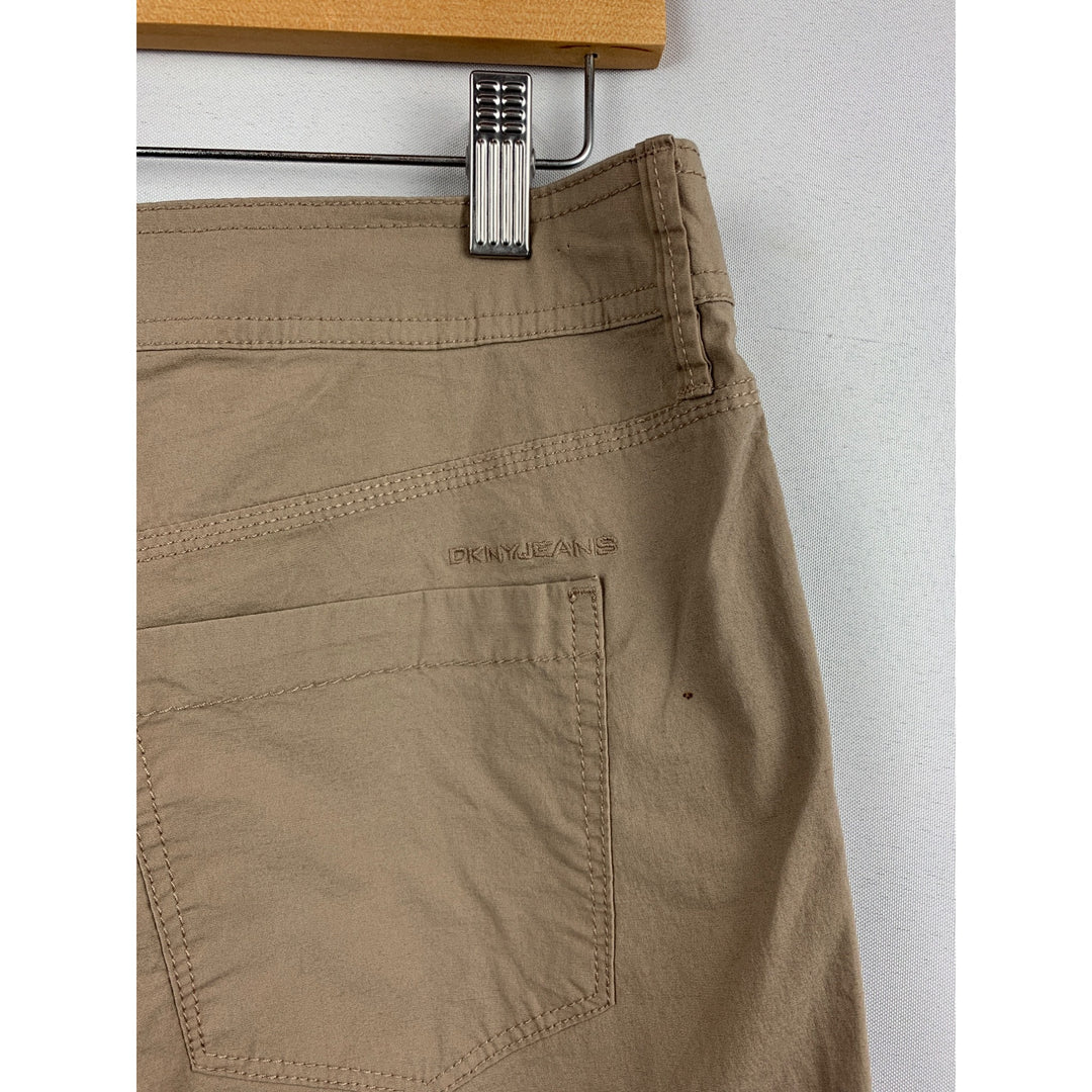DKNY Jeans Womens Beige Capri Pants With Tie Hem - Size 6
