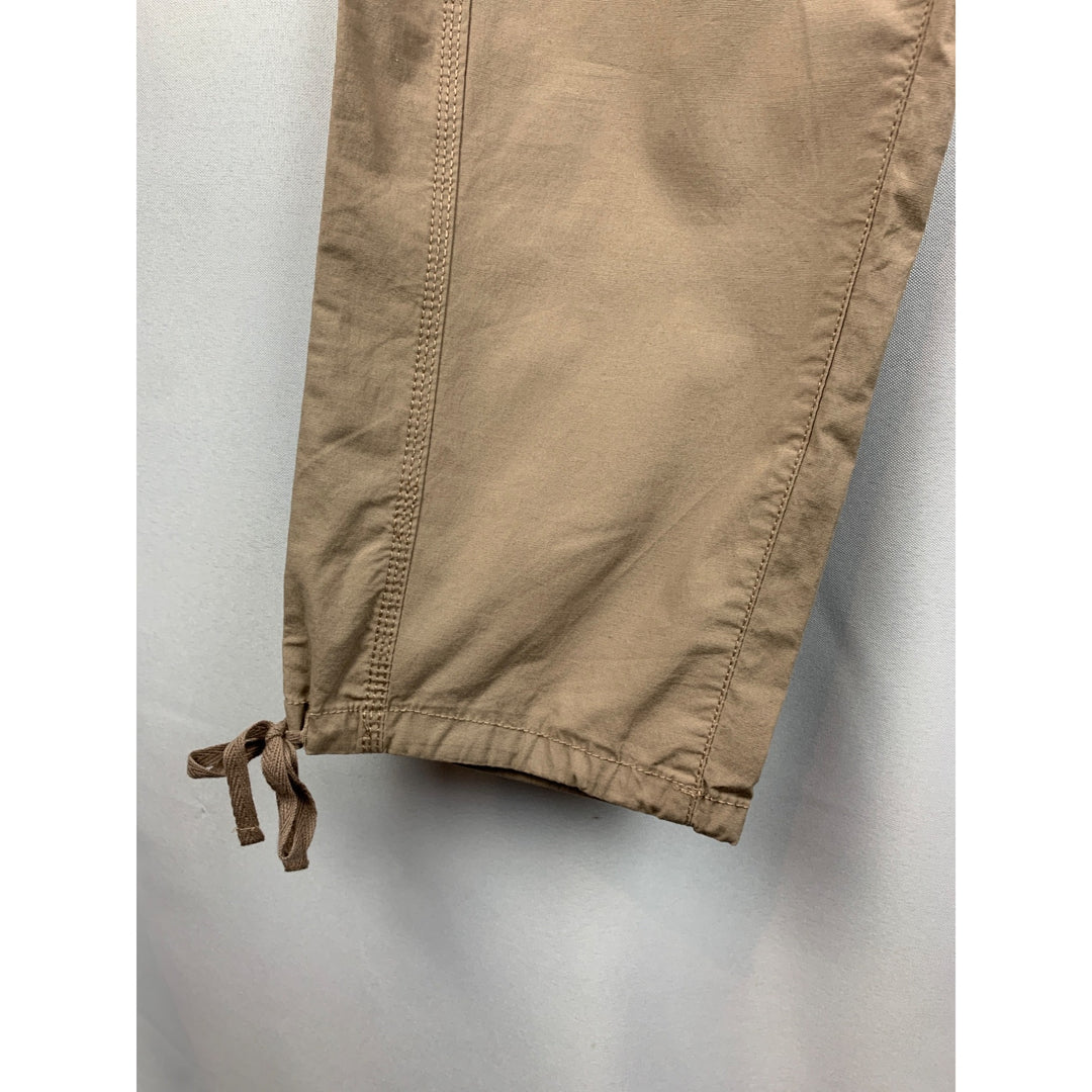 DKNY Jeans Womens Beige Capri Pants With Tie Hem - Size 6