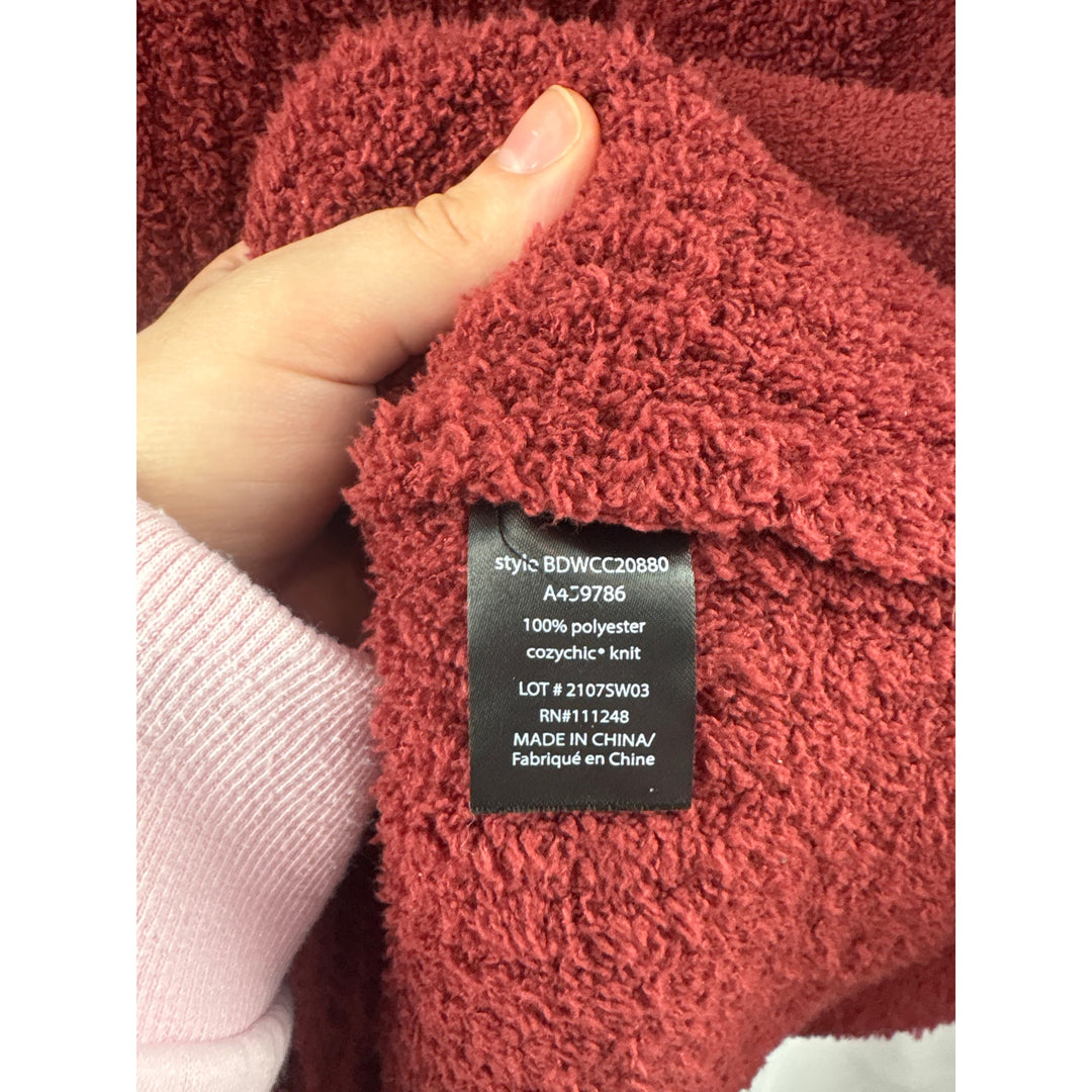 Women’s Barefoot Dreams Large Dark Maroon Plush Cardigan