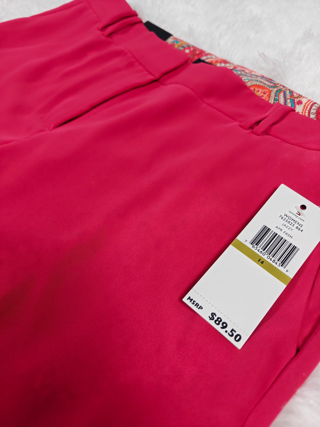 Tommy Hilfiger Womens Hot Pink Dress Pants Size 14 New With Tags