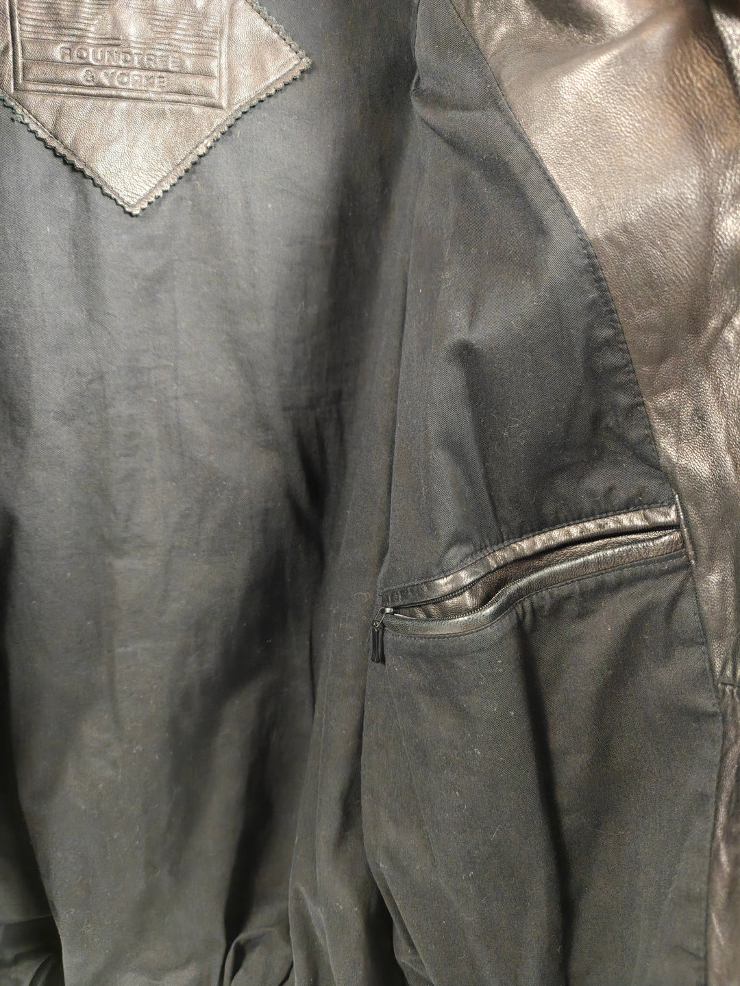 Roundtree And Yorke Mens Genuine Lambskin Leather Bomber Jacket Black Size L