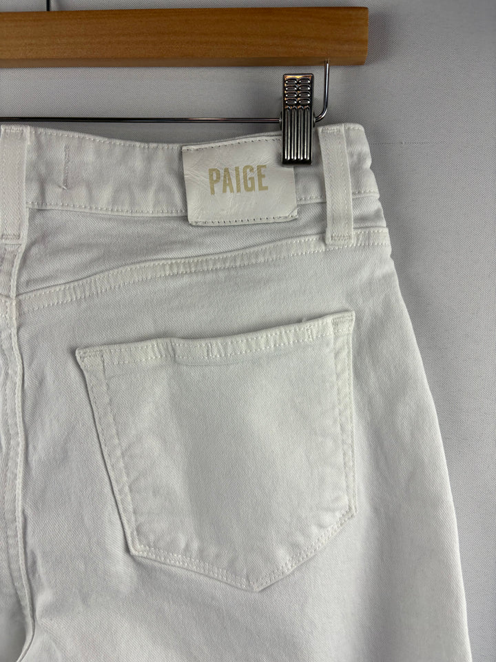 Women’s Paige Size 28 White Wide Leg High Waisted Jeans