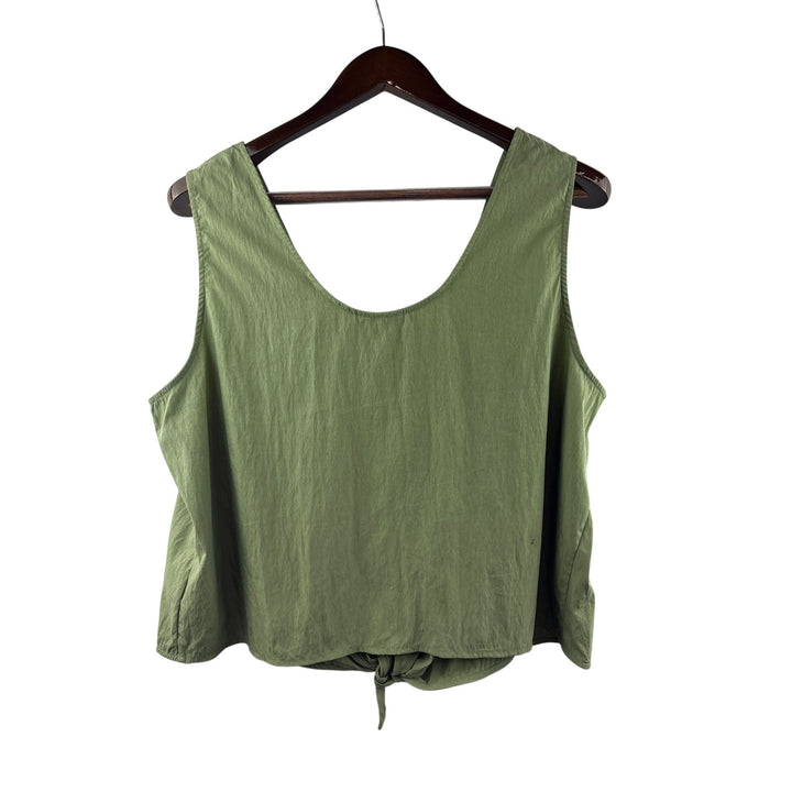 Women’s GAP XL Army Green Cropped Tank w/ Front Knot