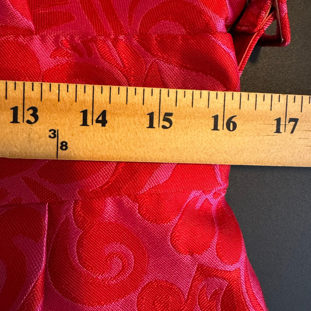 Eliza J Pink & Red Brocade Ruffled Sheath Dress w/ Belt, Party Dress, Size 12