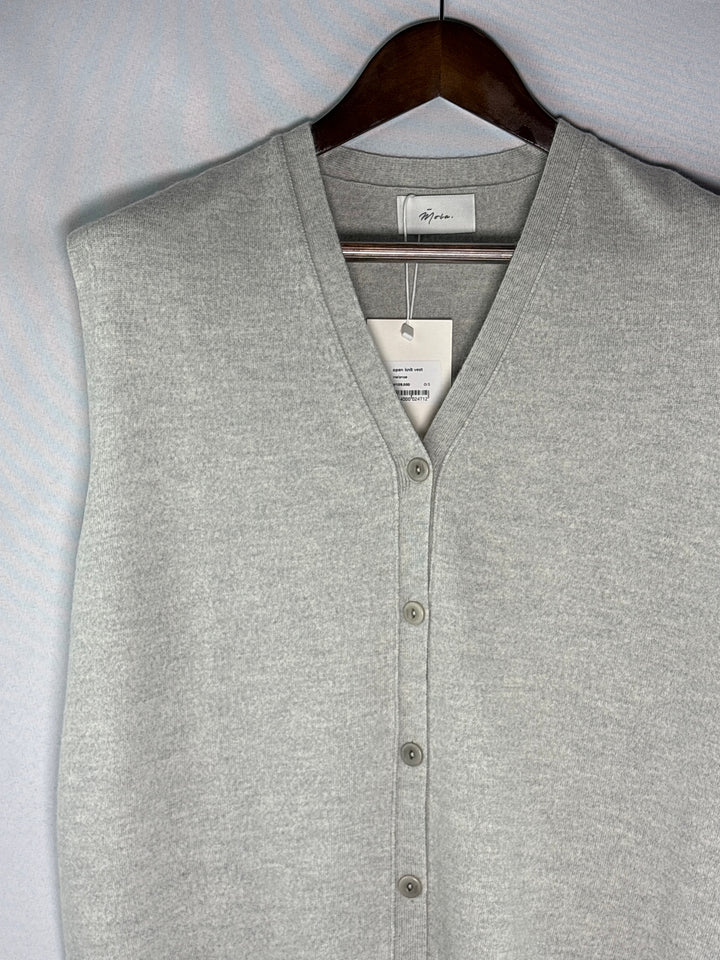 Womens Moia One Size Light Gray Merino Wool Knit Sweater Vest