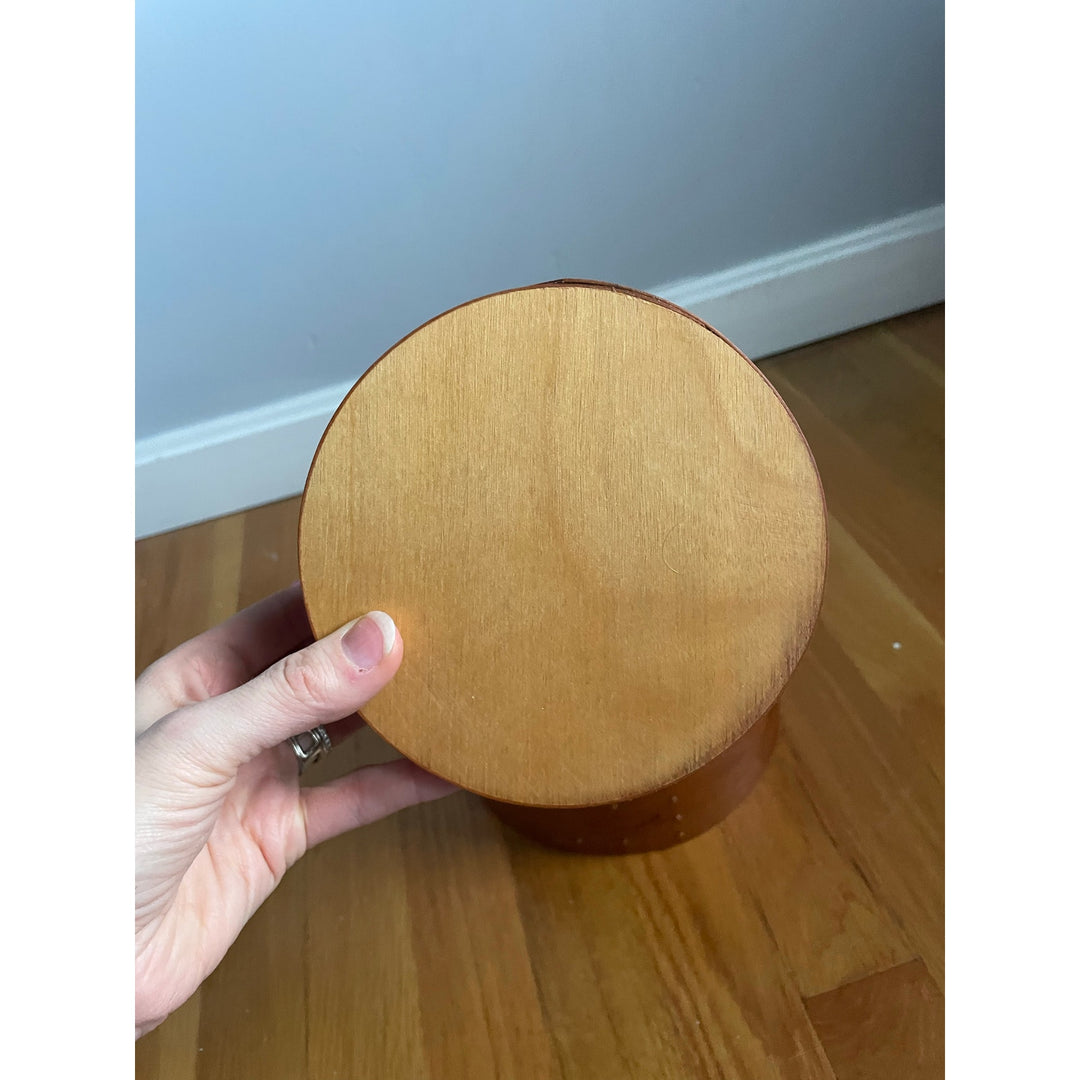 Set of 3 Round Wood Shaker Boxes Decorative Storage Cherry Homestead