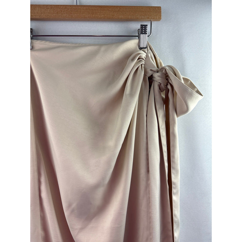 Women’s Meshki Large Champagne Satin Skirt w/ Sode knot