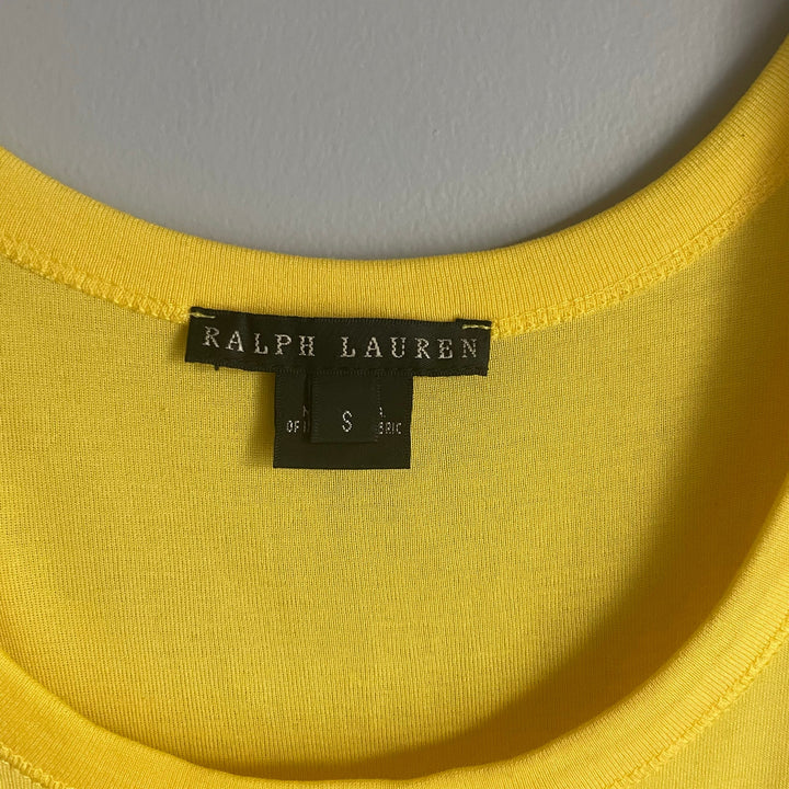 Ralph Lauren Bright Yellow Tank Top 100% Mercerized Cotton Spring Basic Preppy size Small Sunshine Yellow Rave Coconut Girl