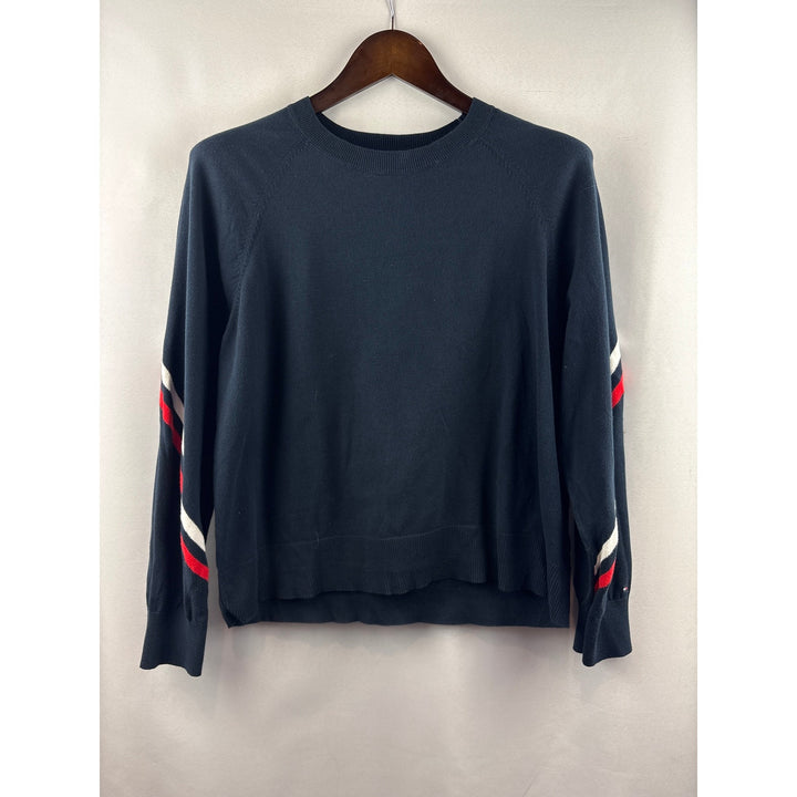 Women’s Tommy Hilfiger Large Navy Blue Long Sleeve Crewneck Sweater
