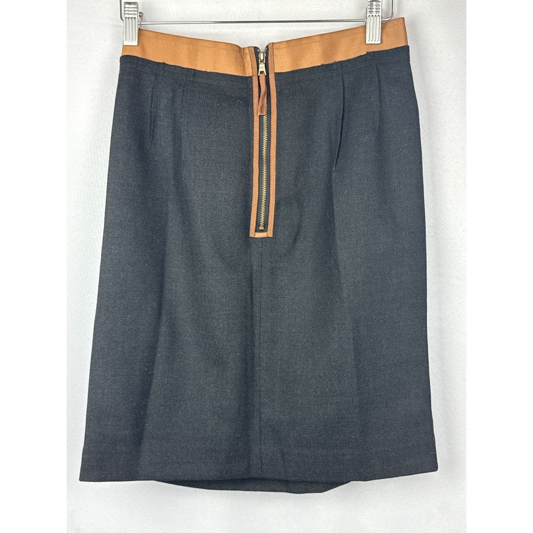 Ann Taylor Loft Womens Size 2 Gray & Brown Wool-Blend Pencil Skirt