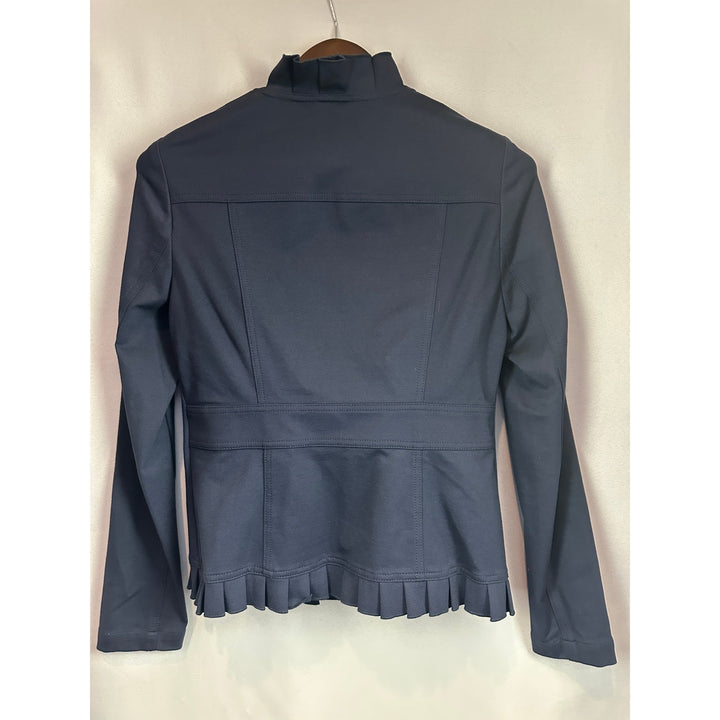 Women’s I.N.C. Navy Blue Military Style Ruffled Jacket size small