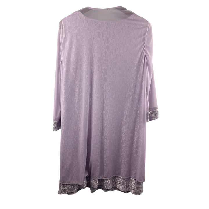 Women’s R&M Richard’s Size 20W Lilac Floral Lace Cocktail Dress w/ Sheer Shawl