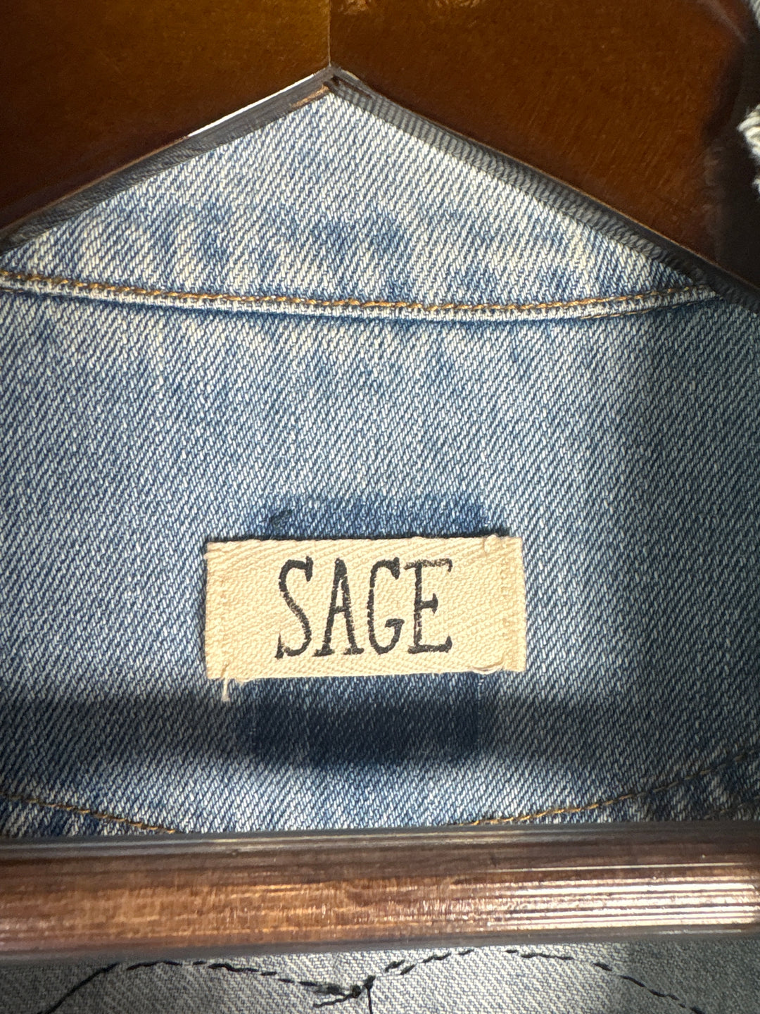 Womens Small Light Wash Blue Denim Jacket With Sequin Lip Back Graphics