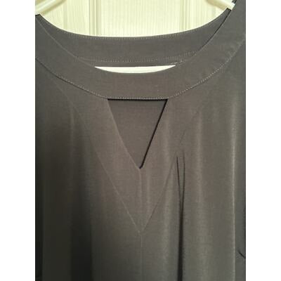 Plus size Simomton Says 3X Black blouse with peekaboo neckline