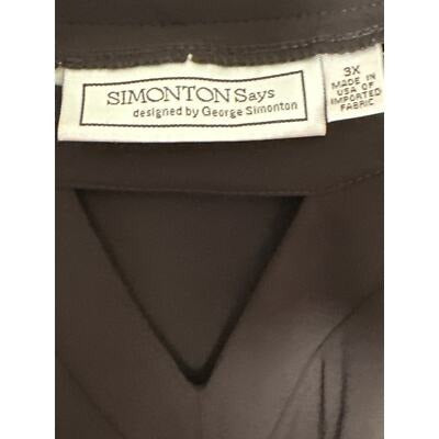 Plus size Simomton Says 3X Black blouse with peekaboo neckline