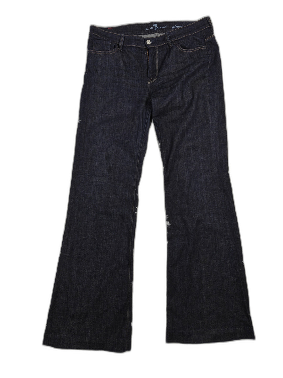 7 For All Mankind Womens Ginger Flare Jeans Dark Indigo Size 32