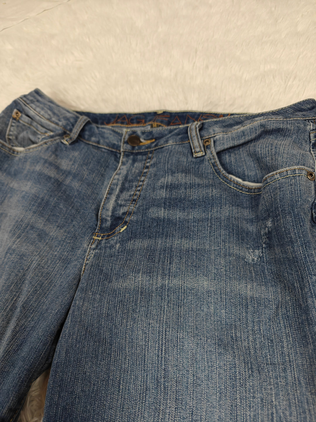 Womens JAG Skinny Boyfriend Jeans Medium Wash Blue Size 14