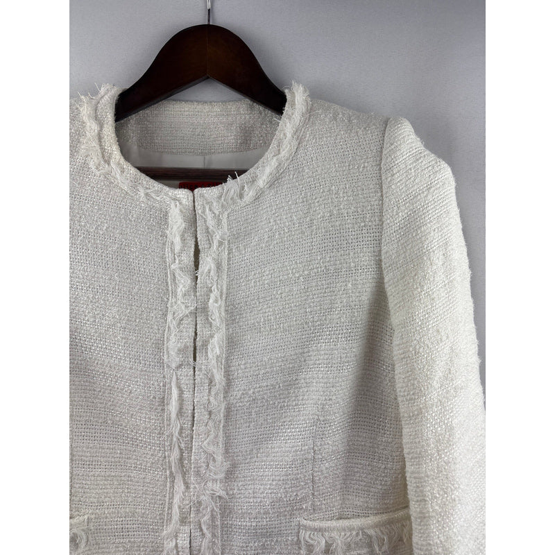 Women’s Alice + Olivia Medium White Tweed Blazer