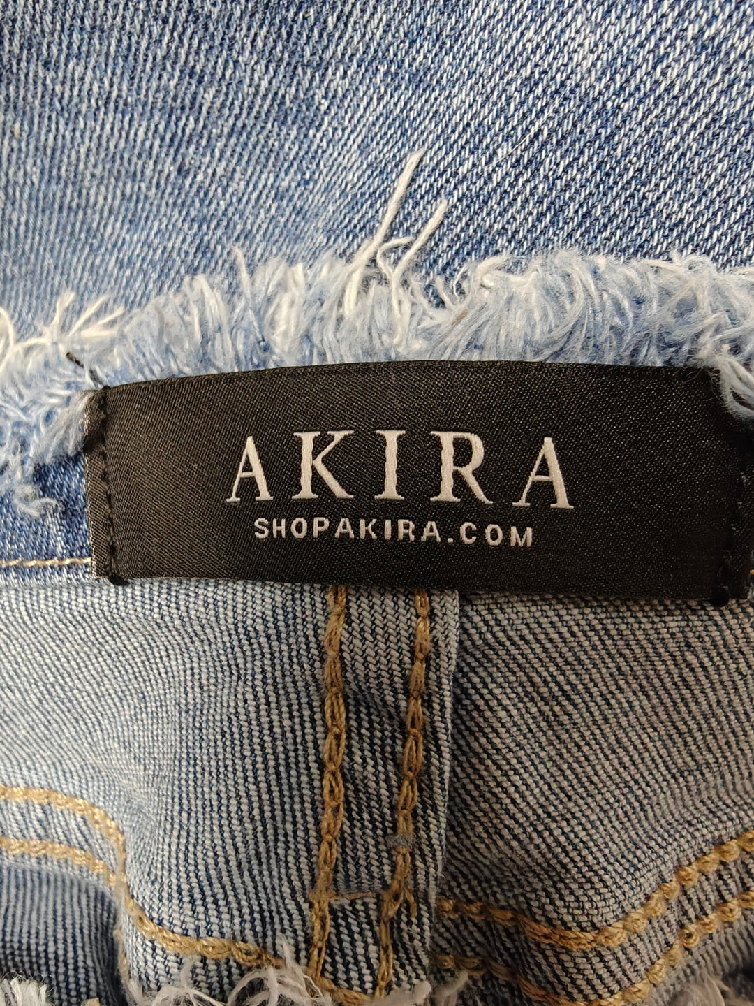 Akira Womens High Rise Wide Leg Jeans Blue Frayed Hem