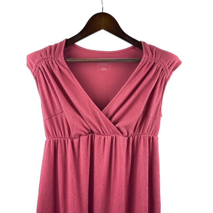 Women’s Isabel Maternity Small Brick Red Midi Sleeveless Dress
