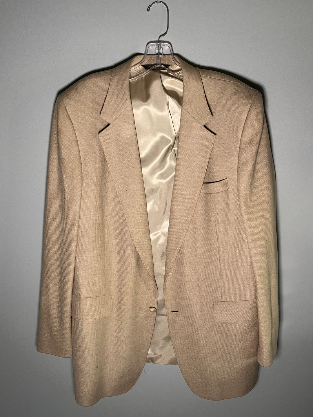 Vintage Men's Tan All Pure Wool Suit Jacket Size XL