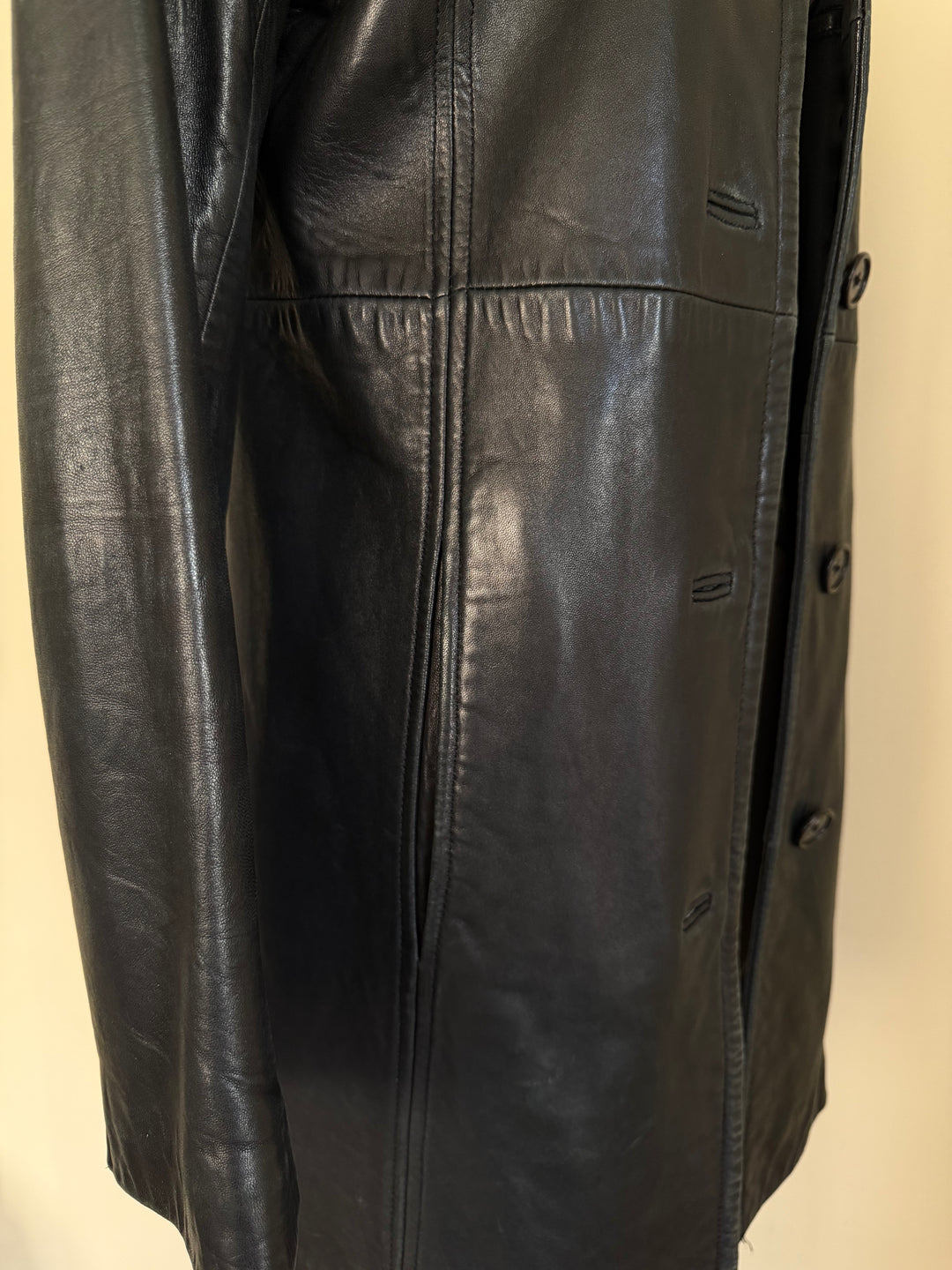 Vintage Calvin Klein Black 100% Leather Jacket Minimalist Y2K 90s