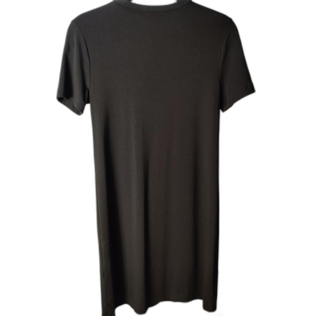 White House Black Market Lace-Up Black T-Shirt Dress – Size XS