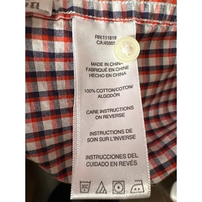 Men’s XL Michael Kors Short Sleeve red checked button down