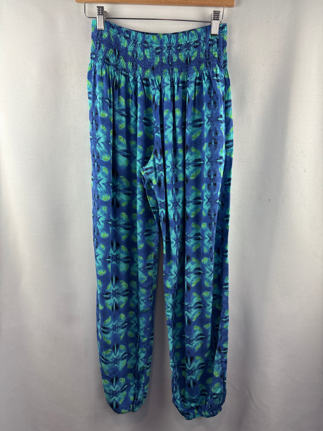 Women’s Lotus &amp; Luna Small Blue &amp; Green Patterned Harem Pants