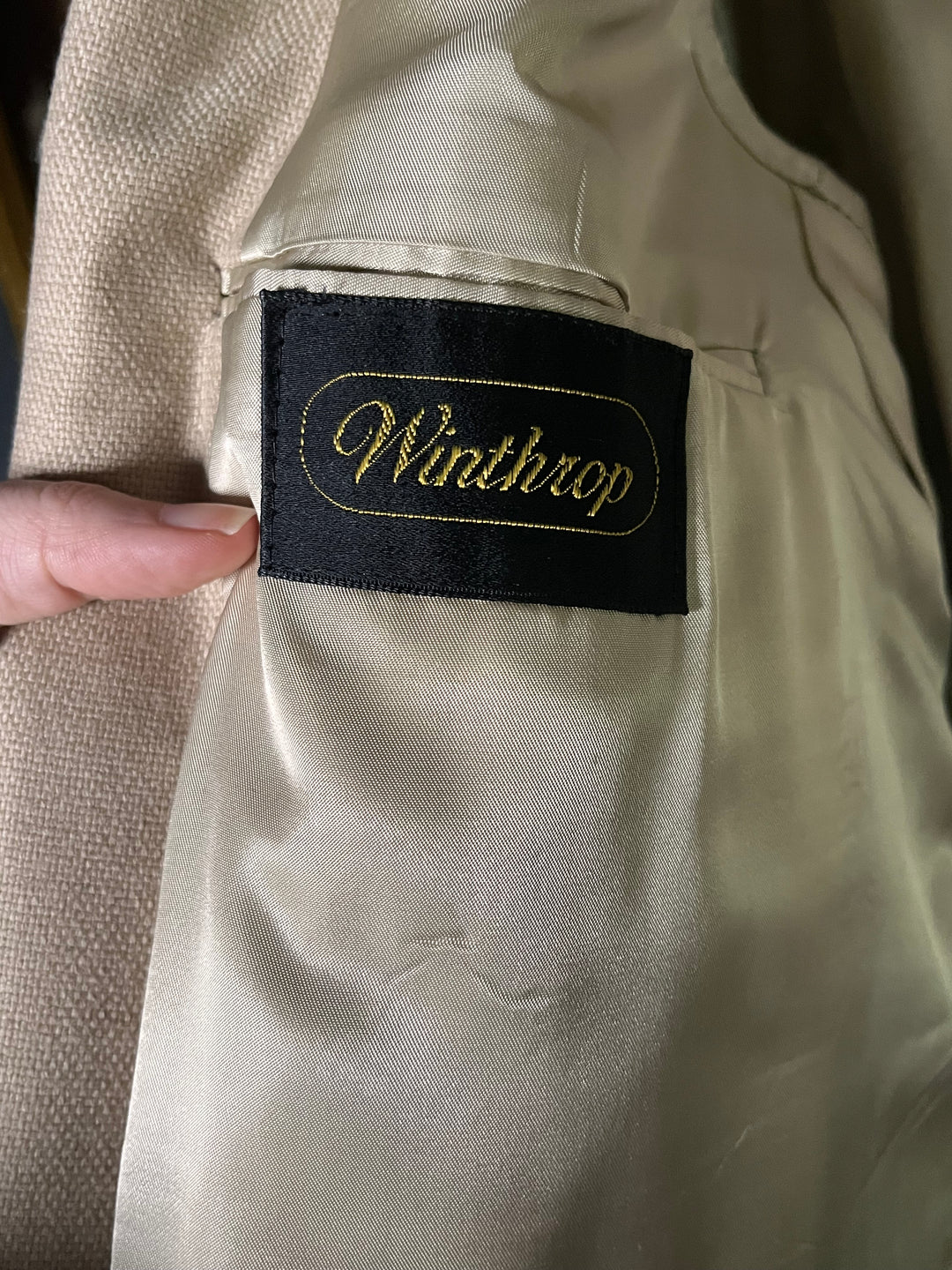 Vintage Men's Tan All Pure Wool Suit Jacket Size XL