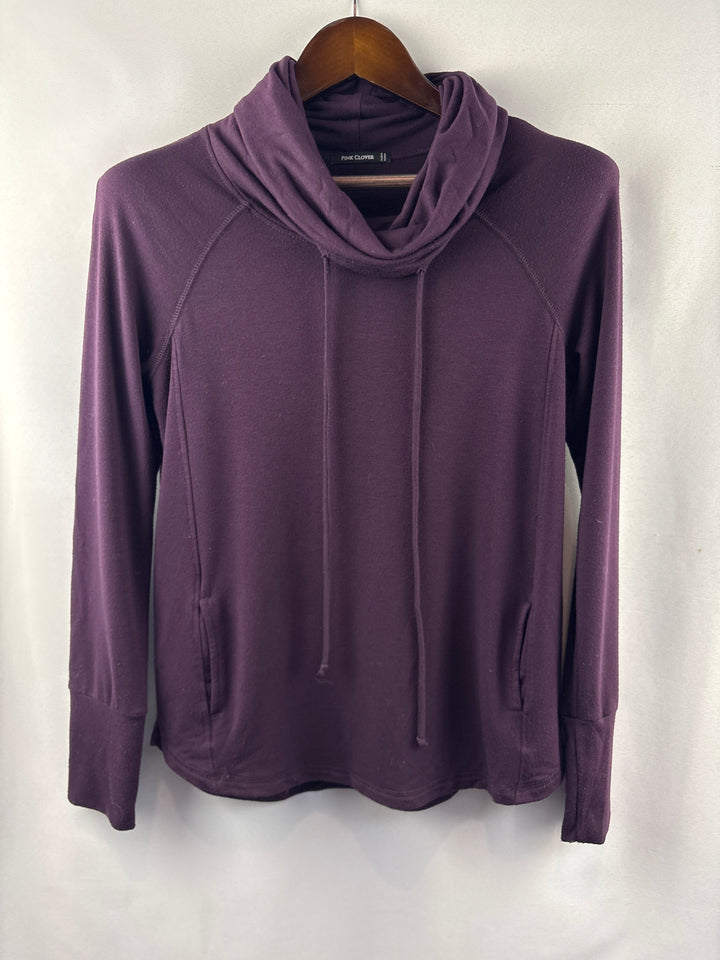 Women’s Pink Clover Small Purple Mockturtleneck Sweatshirt