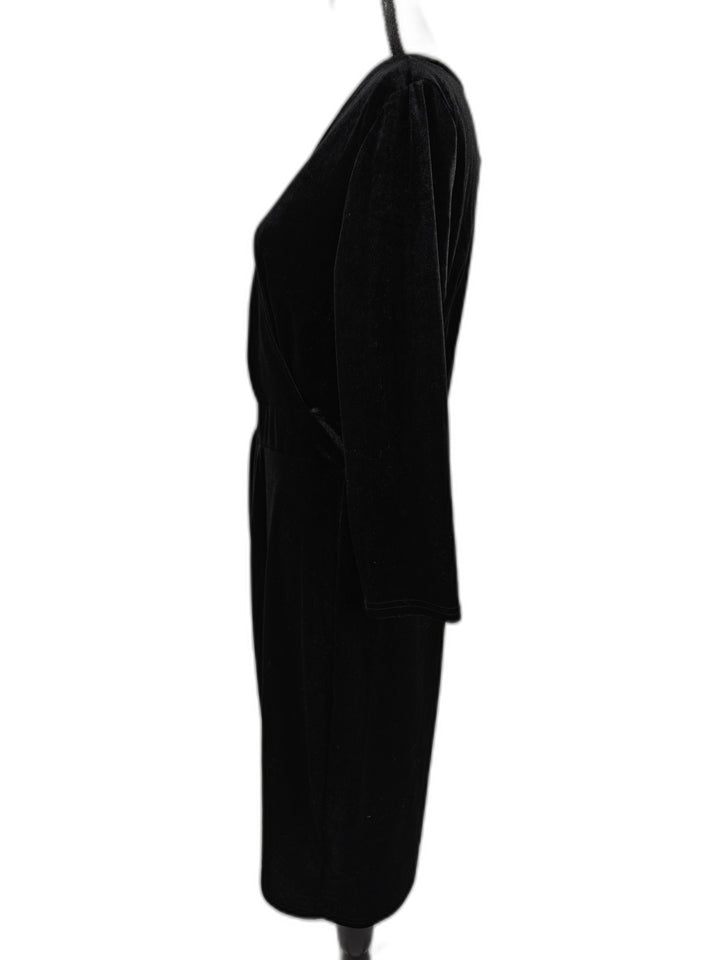 Women’s InsNova Velvet Wrap Dress Black Size L NWT