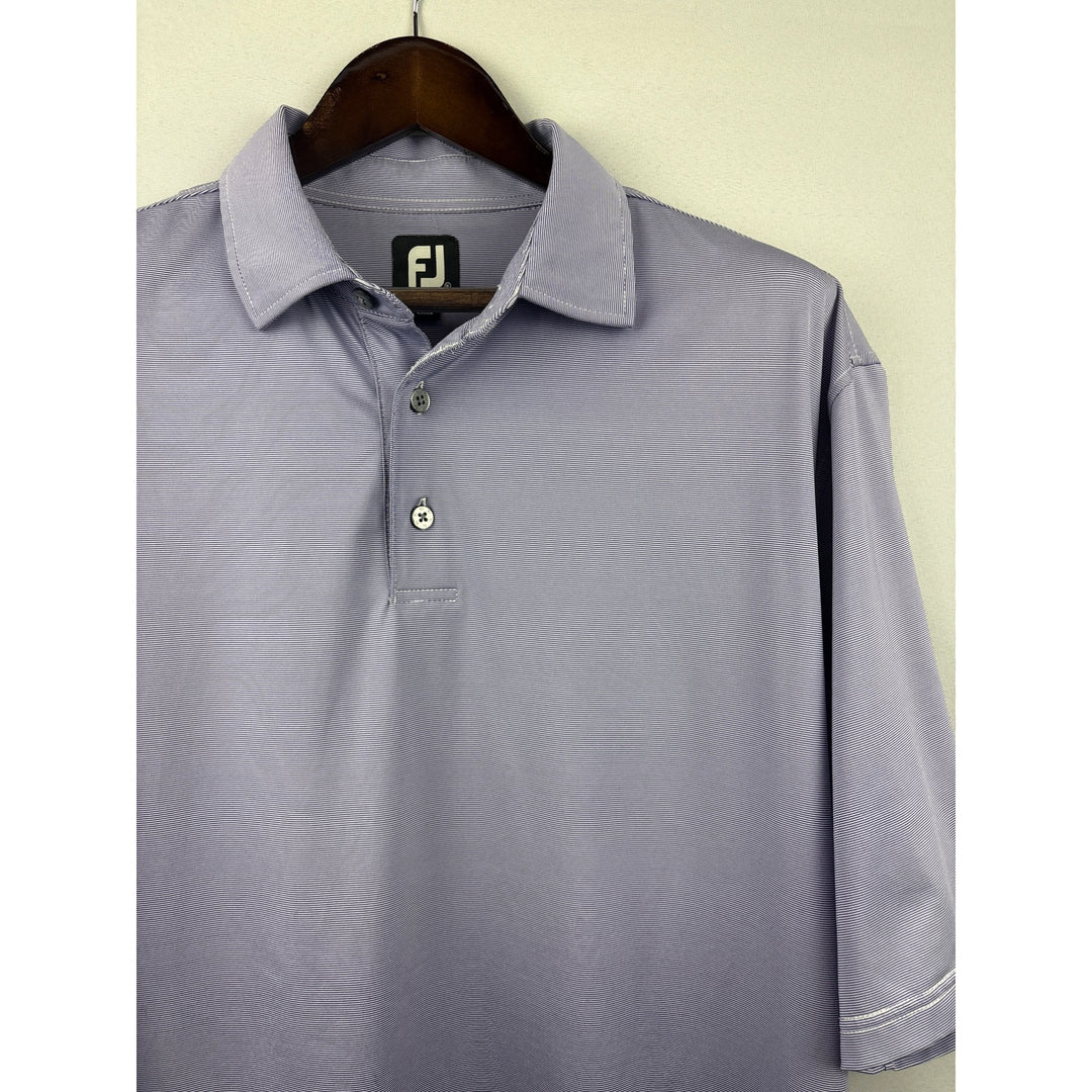 Men’s FootJoy XL Purple & White Pinstriped Golf Shirt