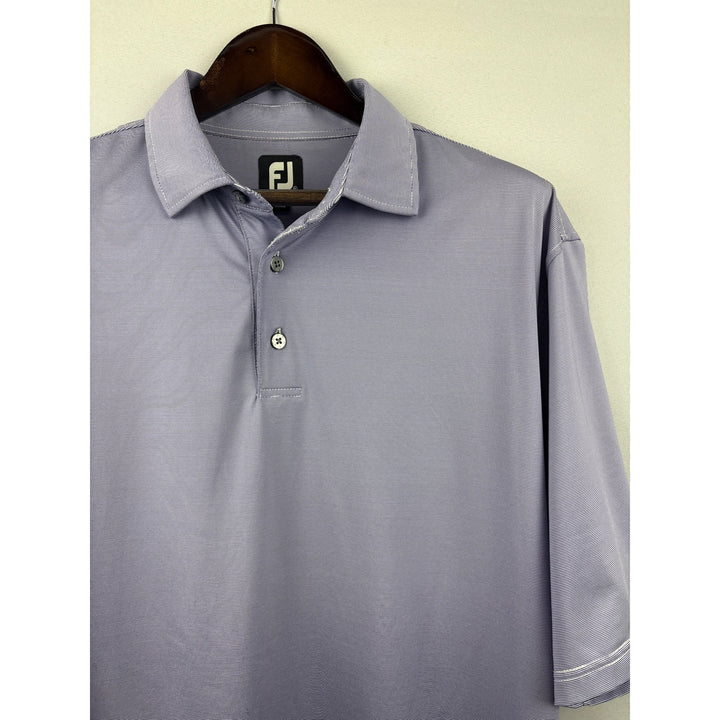 Men’s FootJoy XL Purple & White Pinstriped Golf Shirt