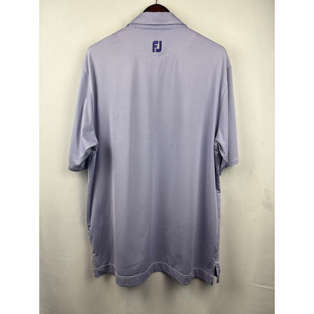 Men’s FootJoy XL Purple & White Pinstriped Golf Shirt