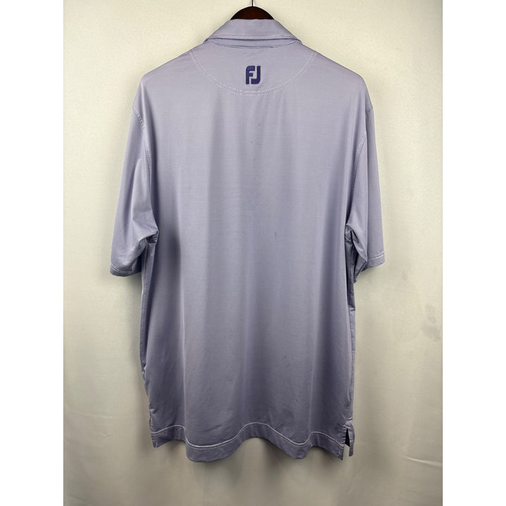 Men’s FootJoy XL Purple & White Pinstriped Golf Shirt