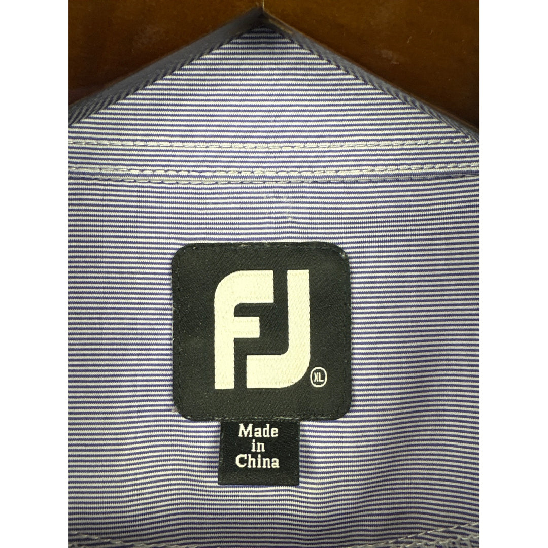 Men’s FootJoy XL Purple & White Pinstriped Golf Shirt