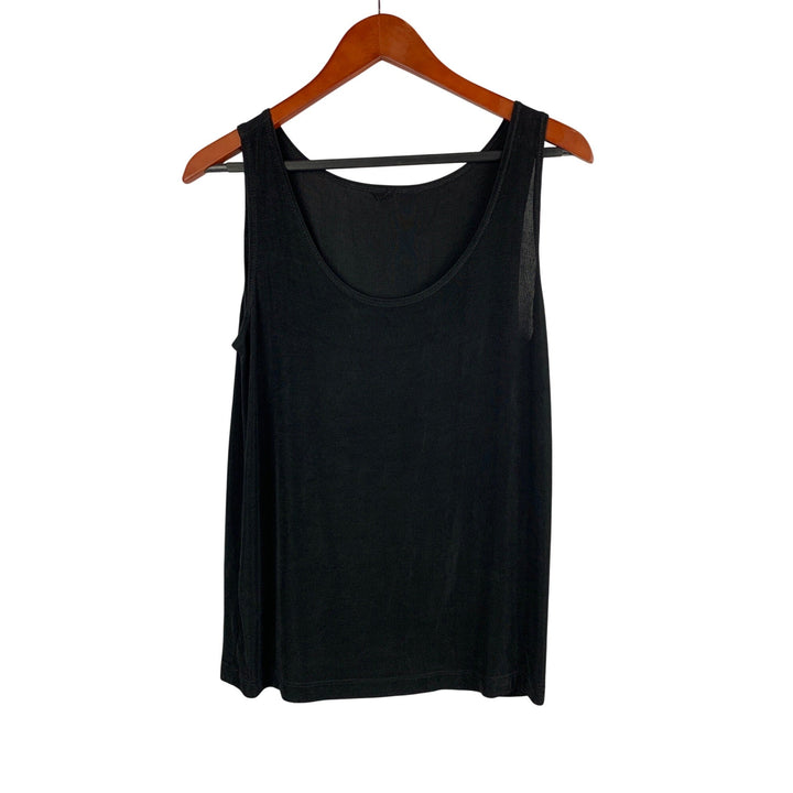 Black Sleeveless Scoop Neck Tank Top Womens Size L