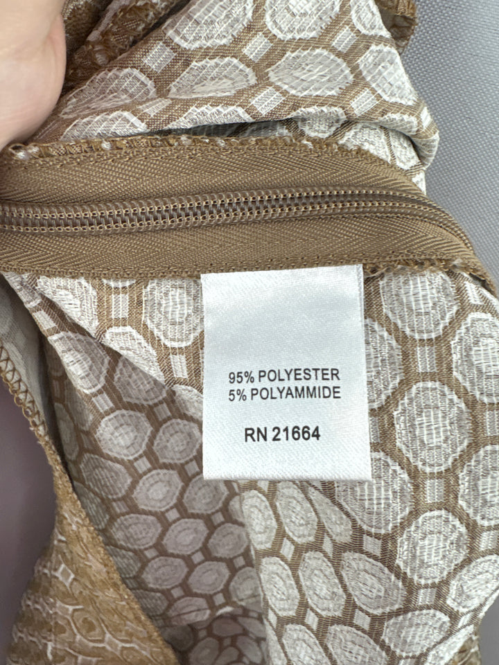 Women’s Paper White Size 10 Brown &amp; White Patterned Slacks