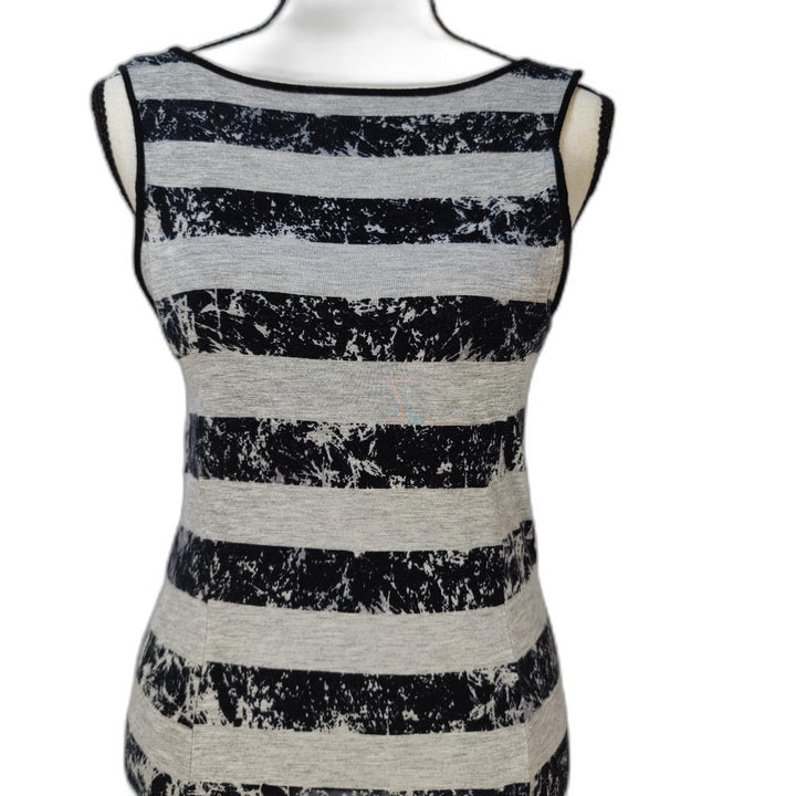 Kensie Pieces Black & Gray Striped Sleeveless Maxi Dress - Size M