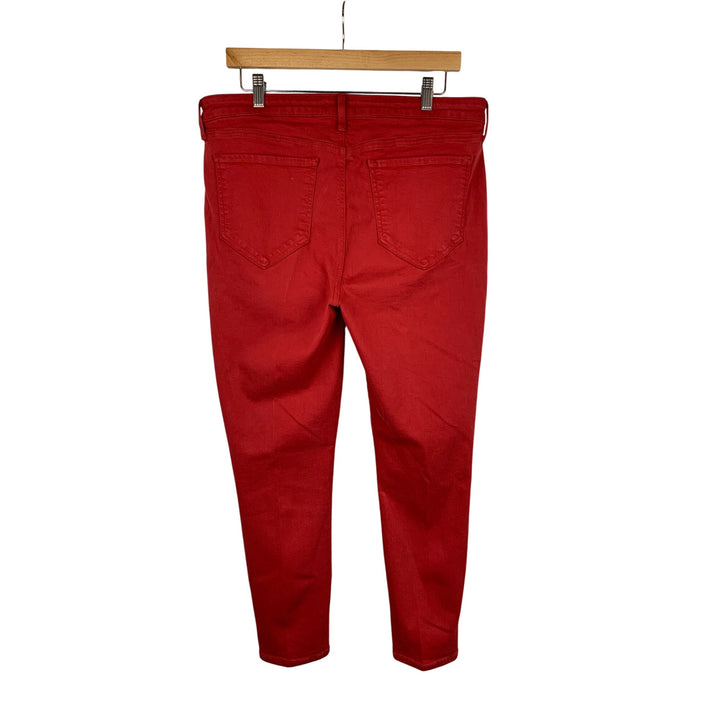 NYDJ For Chicos Womens Red Skinny Jeans Size 14 Lift Tuck Cotton Blend