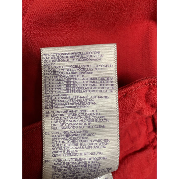 NYDJ For Chicos Womens Red Skinny Jeans Size 14 Lift Tuck Cotton Blend