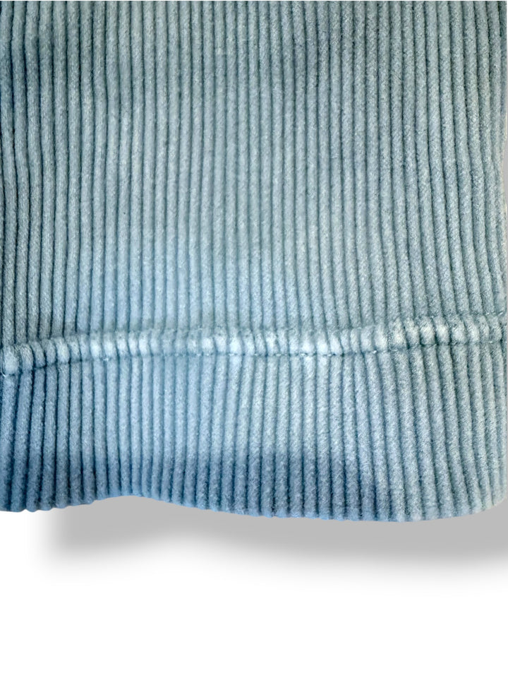 Light Blue Ribbed Sports Bra Biker Shorts Matching Workout Set L/XL