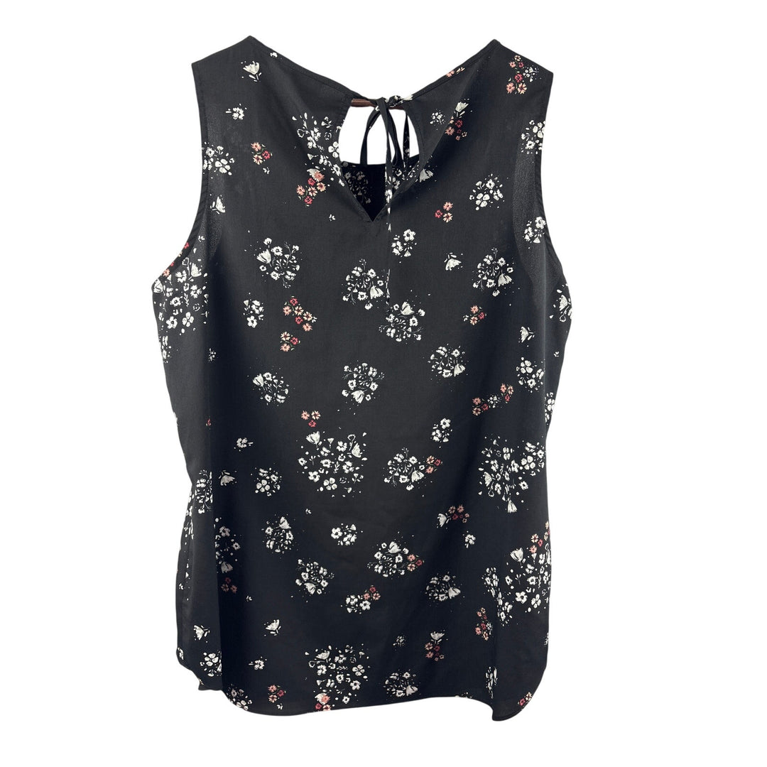 Women’s Cabi XL Black w/ Multicolor Florals Sleeveless Blouse