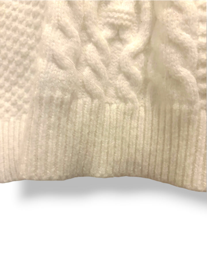 Petal &amp; Pup Cream Cable Knit Quarter Zip Sweater Size M Ski Chalet Après Ski