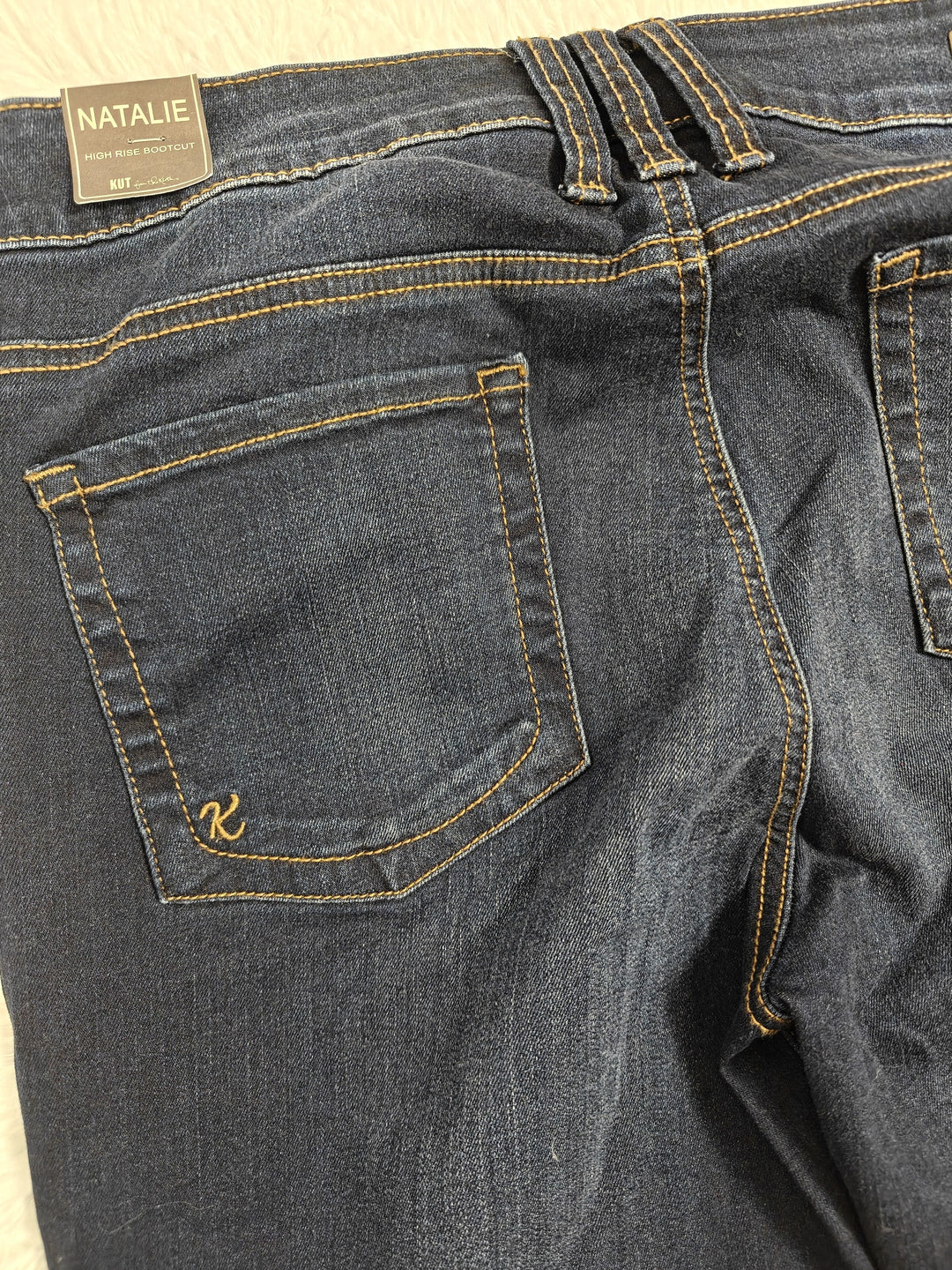 Womens KUT From The Kloth Natalie High Rise Bootcut Jeans Dark Blue Size 12 NWT