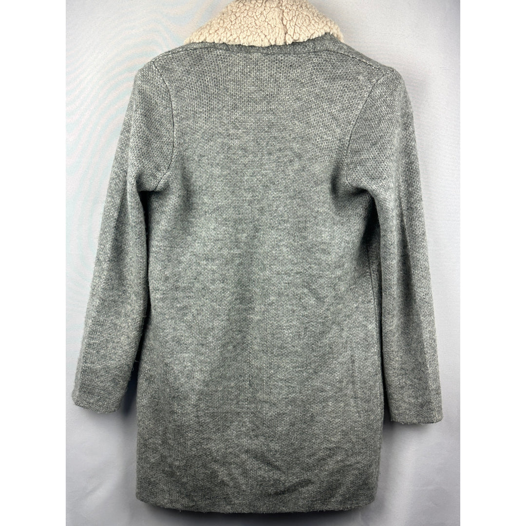 Women’s Style & Co Gray Sherpa Lined Open Front Cardigan Size Sm