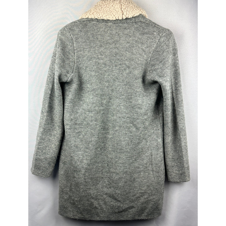 Women’s Style & Co Gray Sherpa Lined Open Front Cardigan Size Sm