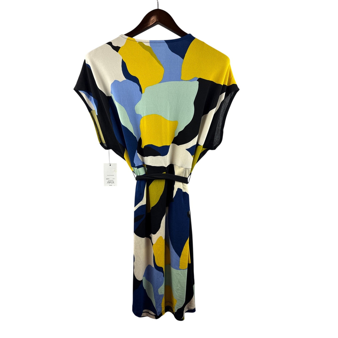 Women’s Nine West 1X Blue Multicolored Abstract Patterned Dress