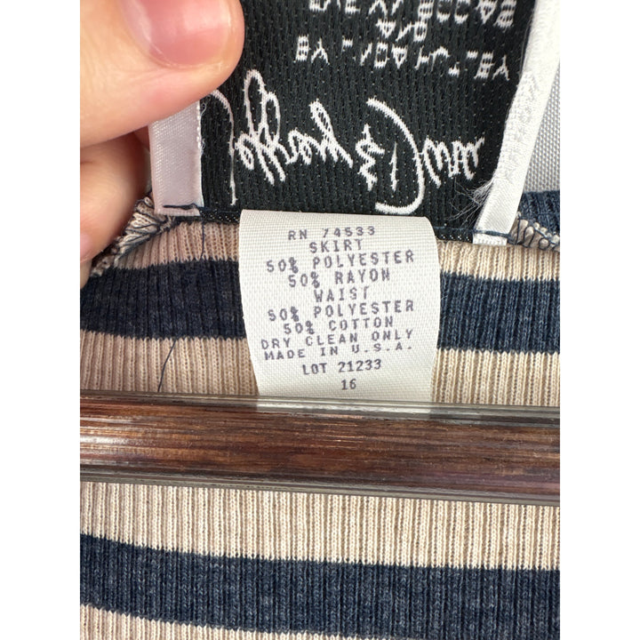 Women’s Jeffrey & Dara Size 16 Navy w/ Cream Stripes Button Up Dress